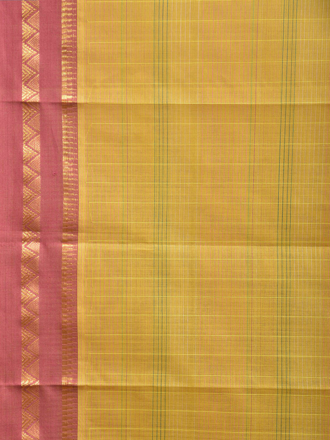 Mustard and Burgundy Narayanpet Cotton Handloom Saree with Strips Design No Blouse np1085