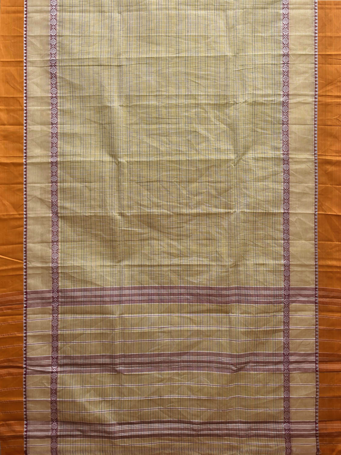 Yellow and Lime Green Narayanpet Cotton Handloom Saree with Big Border Design No Blouse np1167