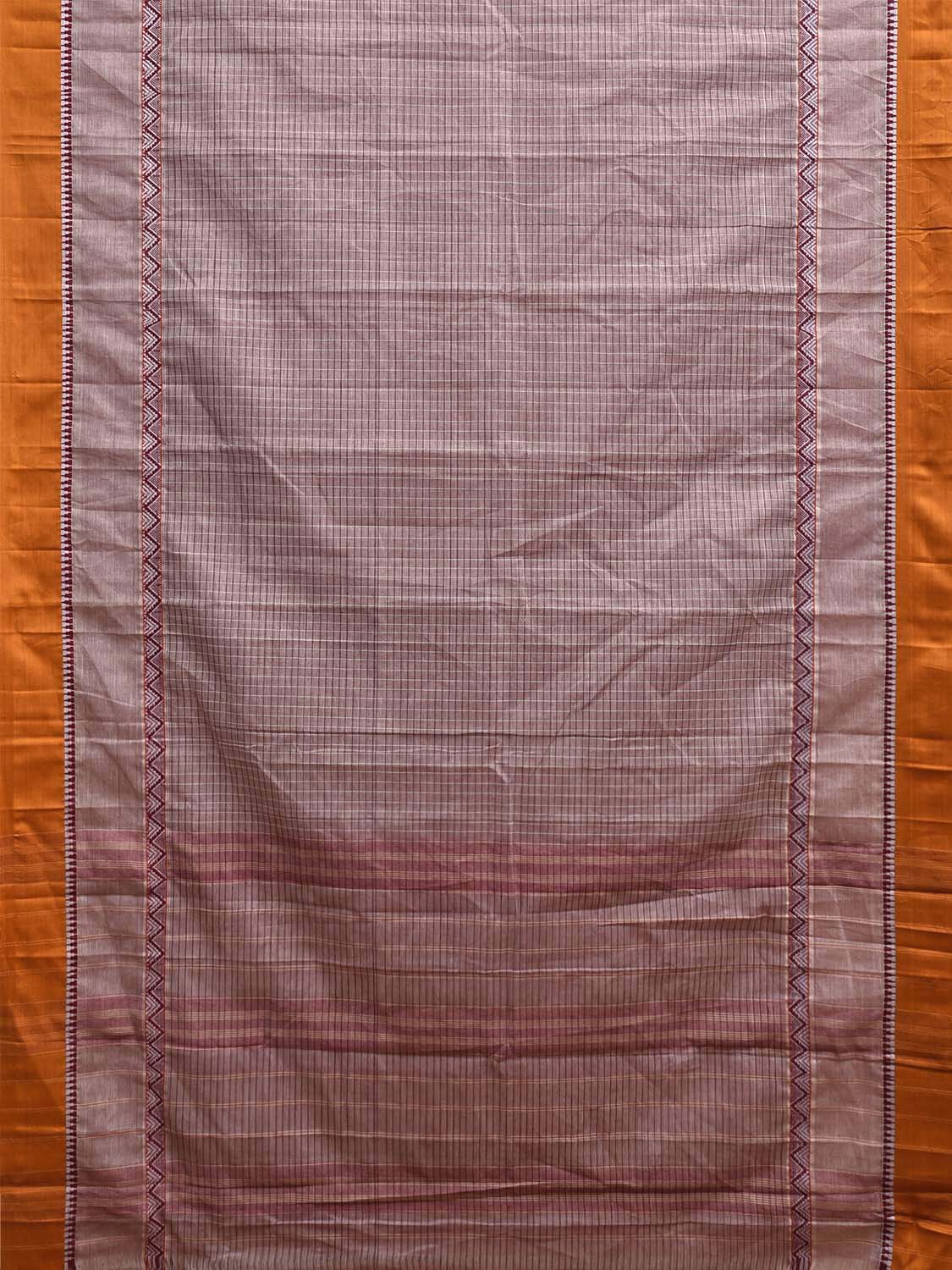 Light Red and Yellow Narayanpet Cotton Saree with Strips and Big Border Design No Blouse np1209