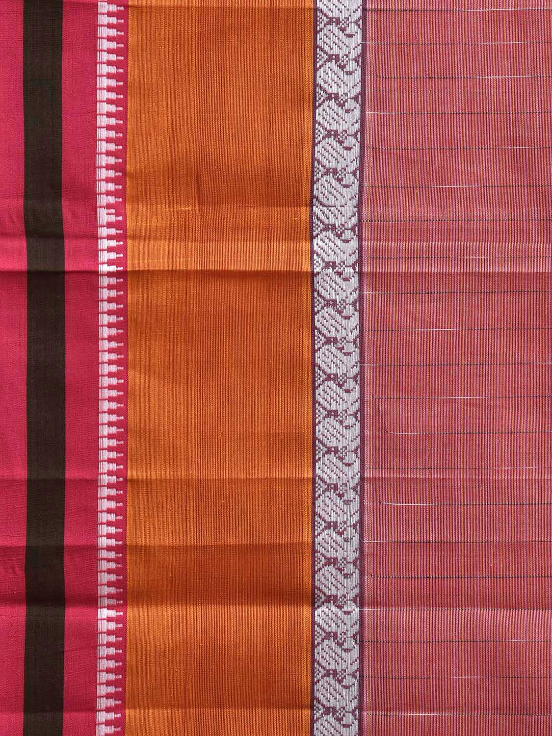 Peach and Pink Narayanpet Cotton Saree with Big Border Design No Blouse np1241