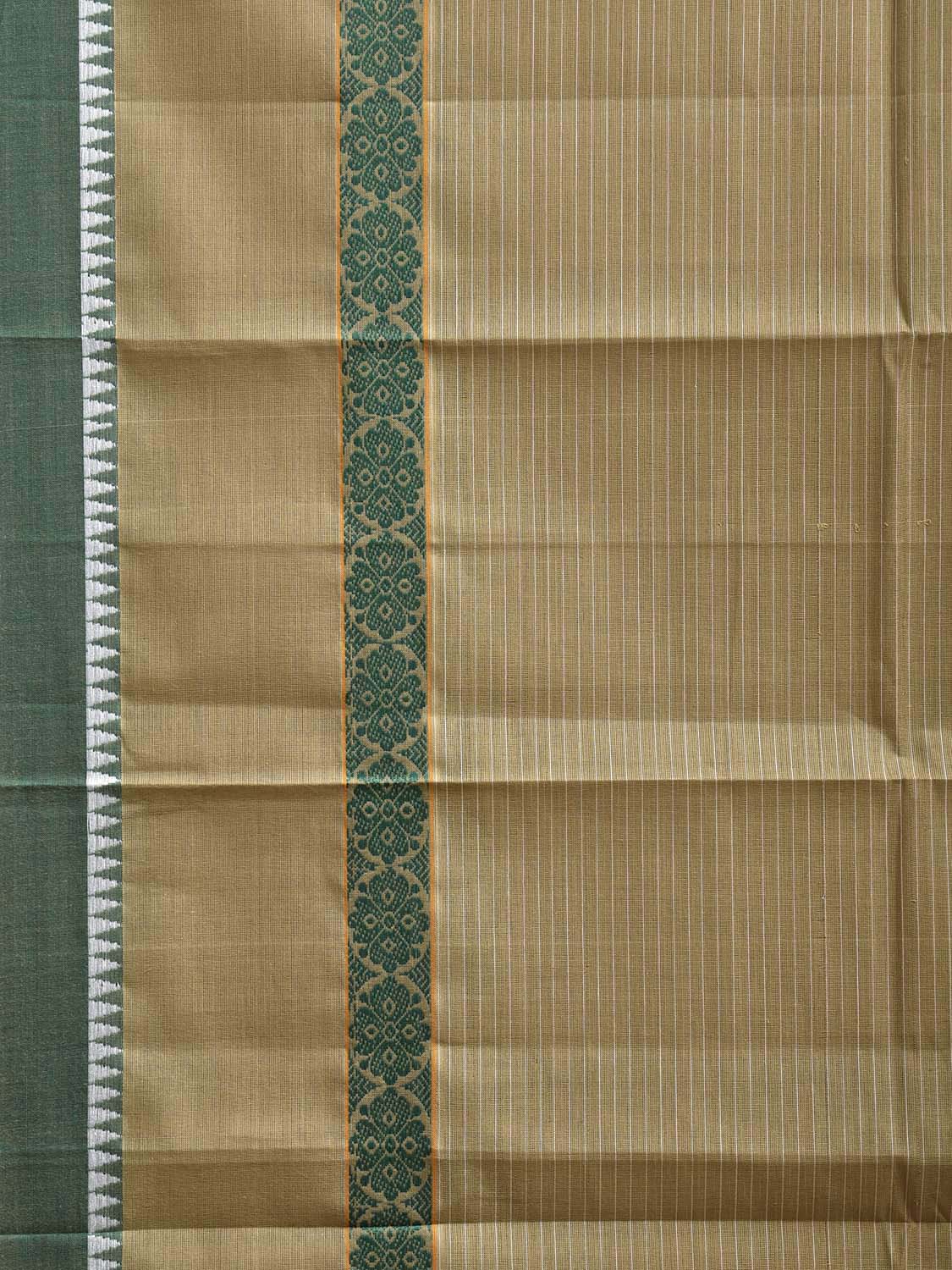 Olive and Green Narayanpet Cotton Handloom Saree with Strips and Big Border Design No Blouse np1266