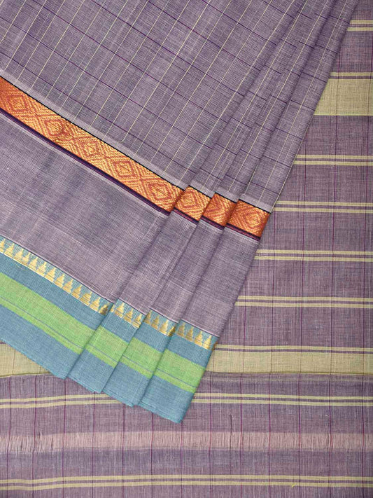 Light Lavender Narayanpet Cotton Handloom Saree with Big Border Design No Blouse np1292