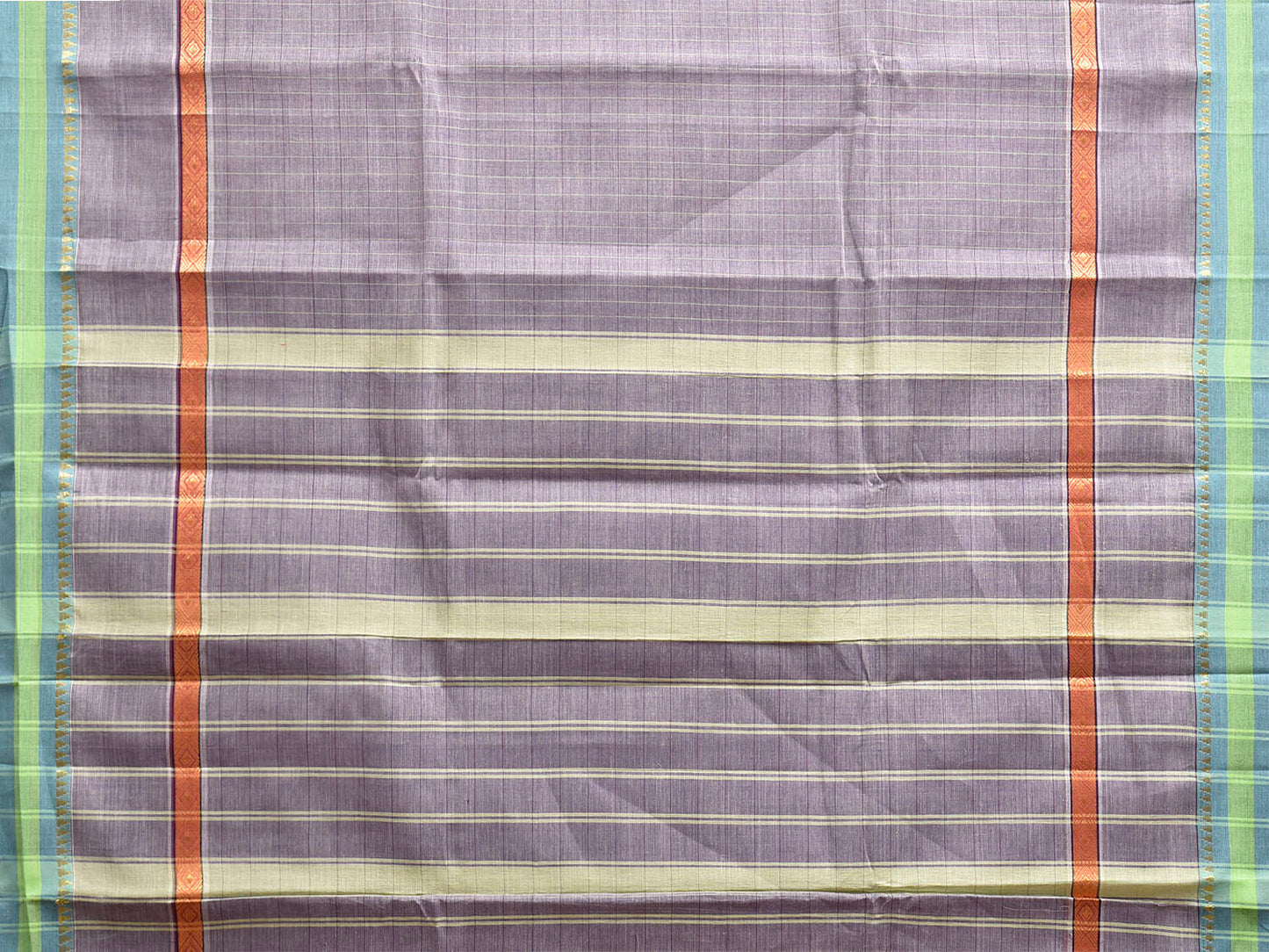 Light Lavender Narayanpet Cotton Handloom Saree with Big Border Design No Blouse np1292