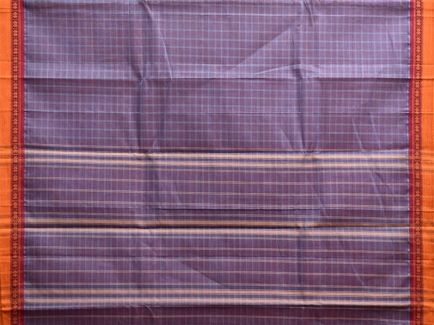Light Purple and Yellow Narayanpet Cotton Handloom Saree with Big Checks Design No Blouse np1293