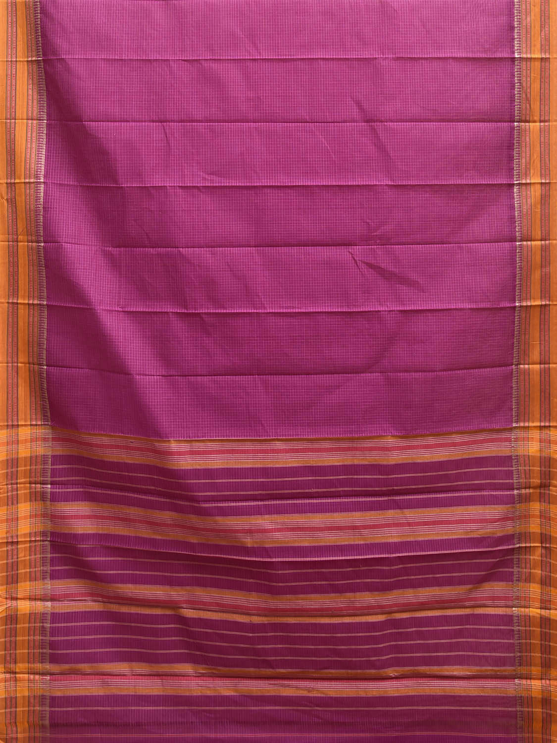 Pink and Yellow Narayanpet Cotton Handloom Saree with Checks Design No Blouse np1294
