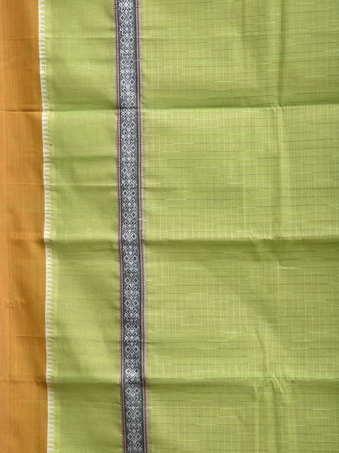 Light Green Narayanpet Cotton Handloom Saree with Checks and Big Border Design No Blouse np1300