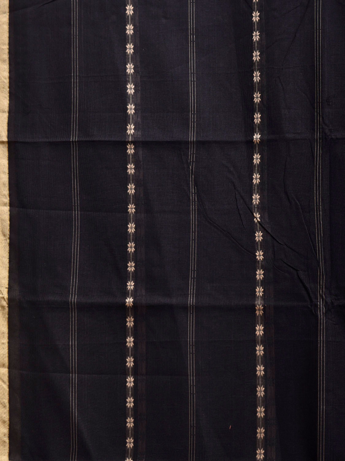 Black Narayanpet Cotton Saree with Strips Design No Blouse np1356