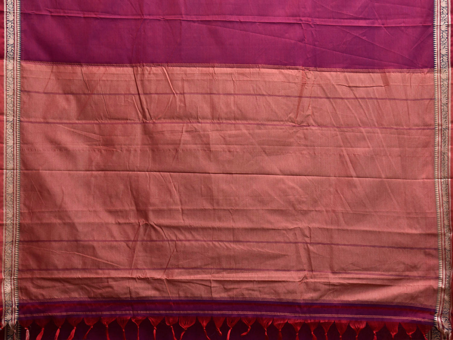 Wine Narayanpet Cotton Plain Saree with Contrast Pallu Design No Blouse np1360