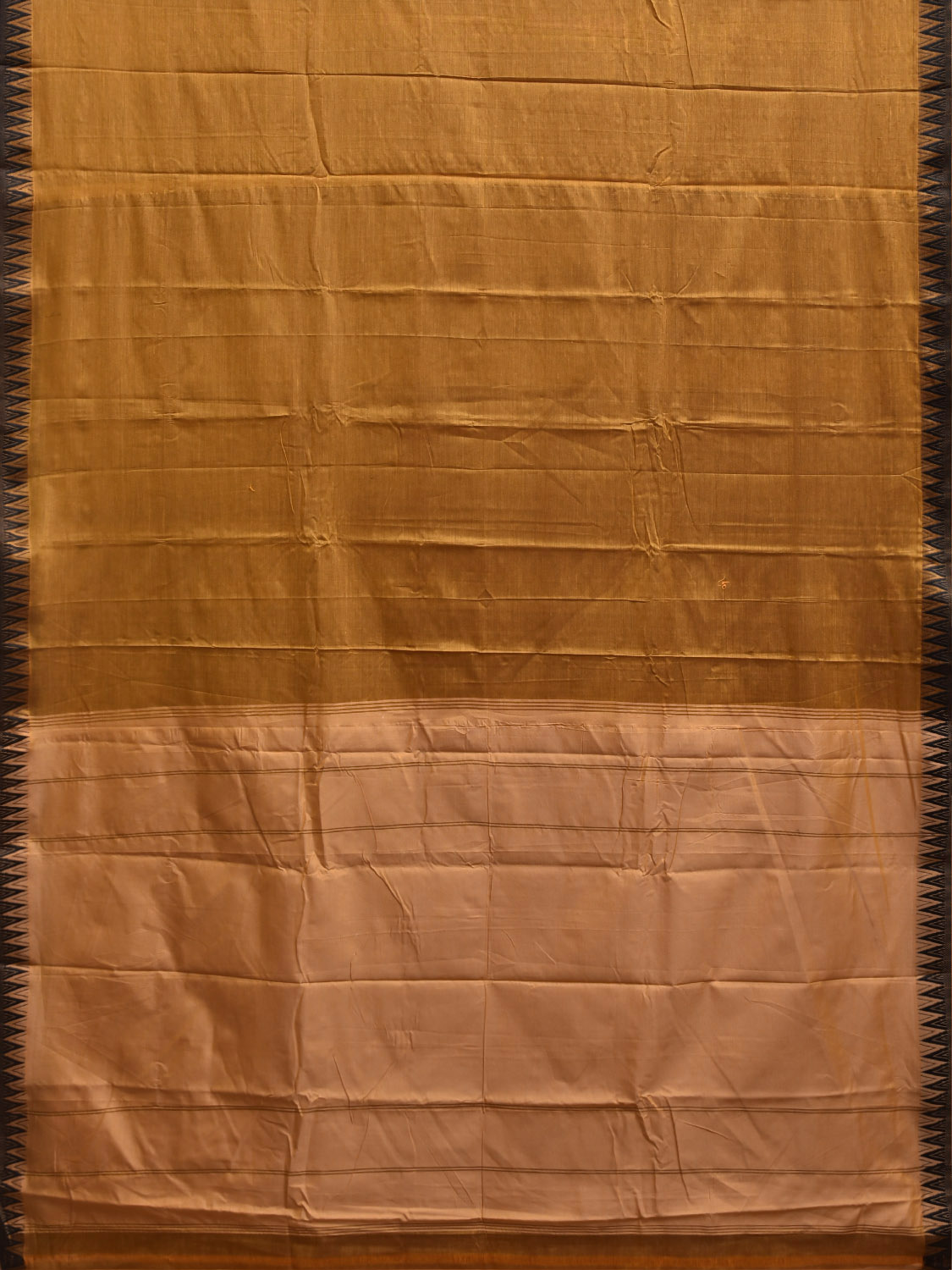 Mustard Narayanpet Cotton Plain Saree with Contrast Pallu Design No Blouse np1362