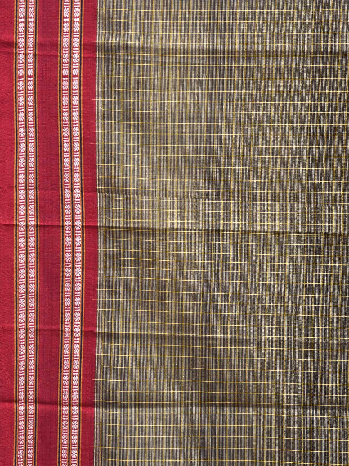 Sea Green and Red Narayanpet Cotton Handloom Saree with Strips Design No Blouse np1381