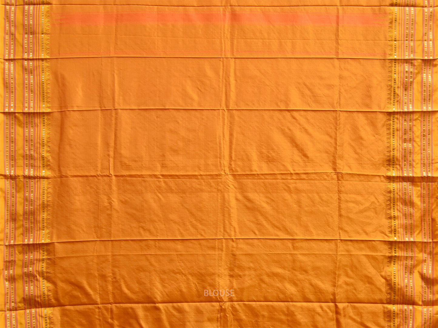 Orange and Yellow Narayanpet Silk Saree with Check Design np1392
