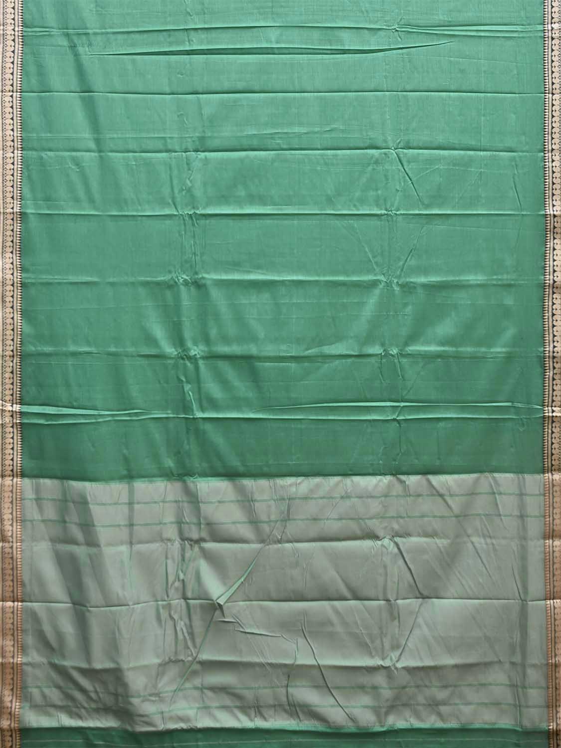 Turquoise Narayanpet Cotton Plain Saree with Contrast Pallu Design No Blouse np1438