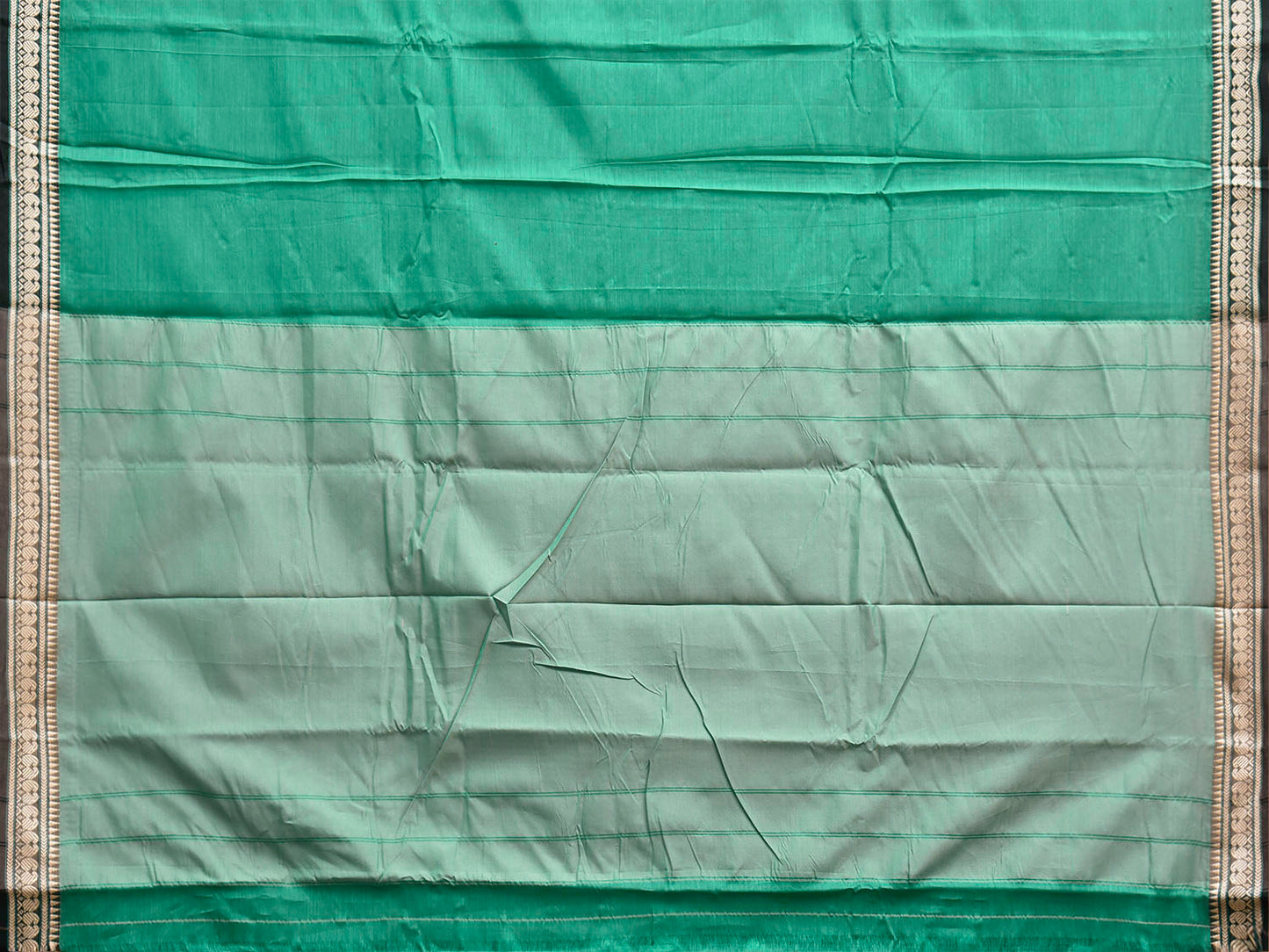 Turquoise Narayanpet Cotton Plain Saree with Contrast Pallu Design No Blouse np1438