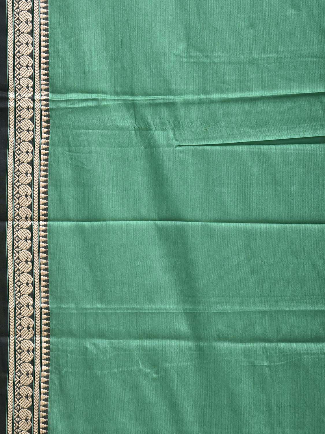 Turquoise Narayanpet Cotton Plain Saree with Contrast Pallu Design No Blouse np1438