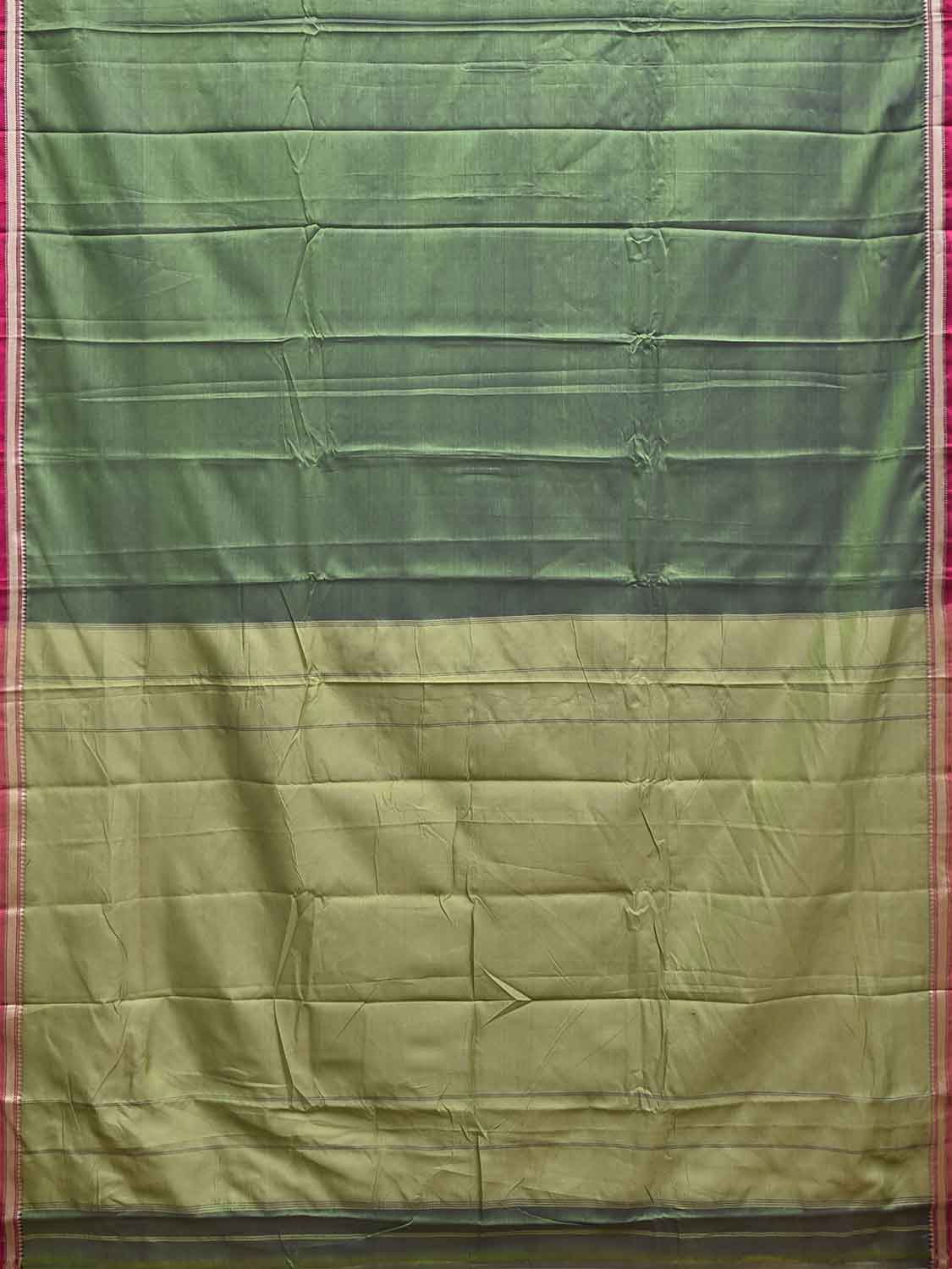 Light Green Narayanpet Cotton Plain Saree with Contrast Pallu Design No Blouse np1440