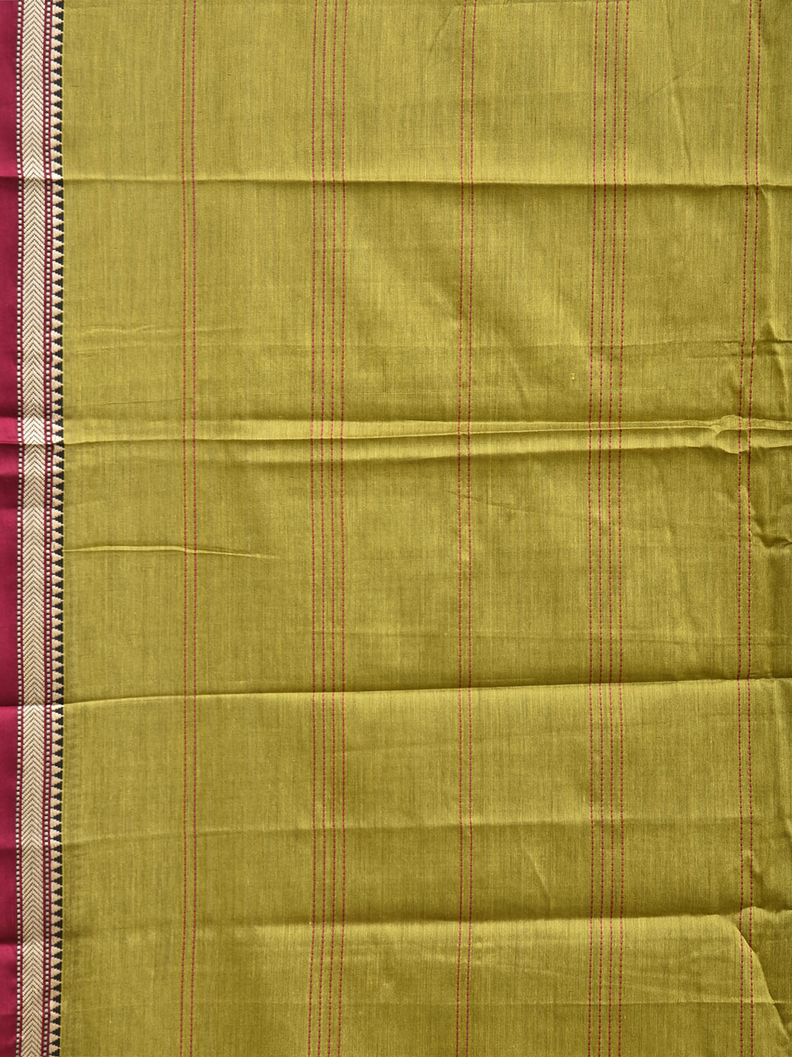 Light Green Narayanpet Cotton Saree with Strips Design No Blouse np1443