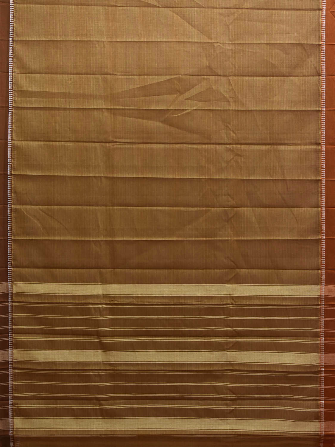 Olive Narayanpet Cotton Saree with Strips and Ganga-Jamuna Border Design No Blouse np1499