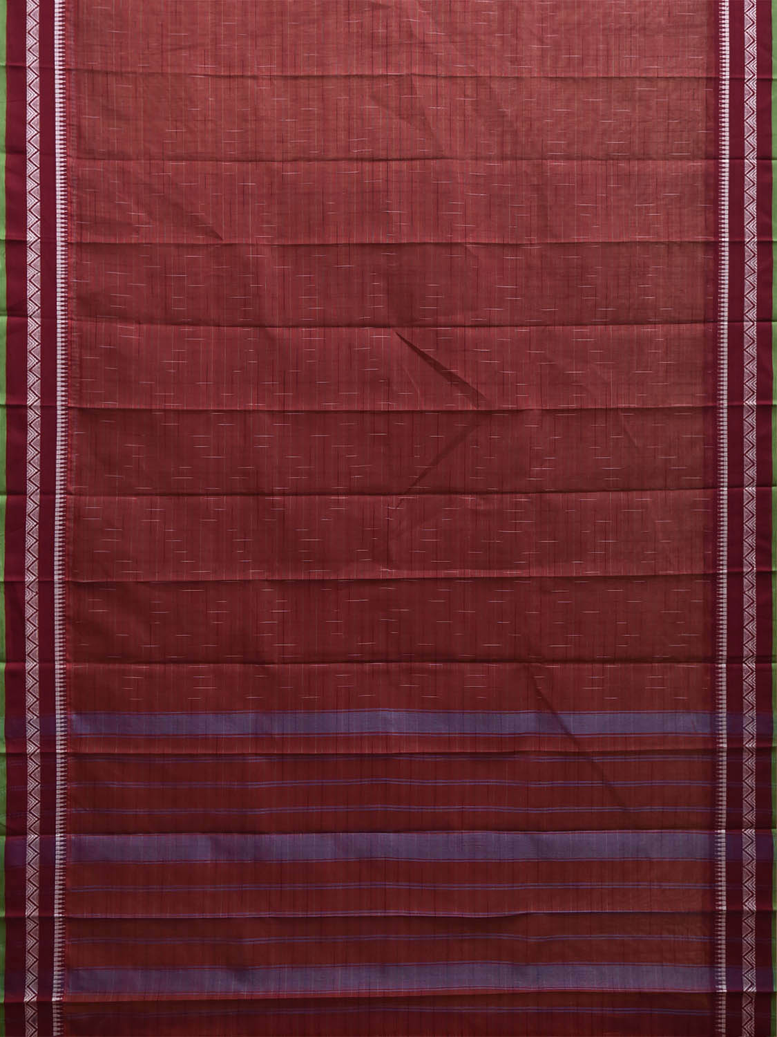 Dark Red Narayanpet Cotton Saree with Strips and Border Design No Blouse np1500