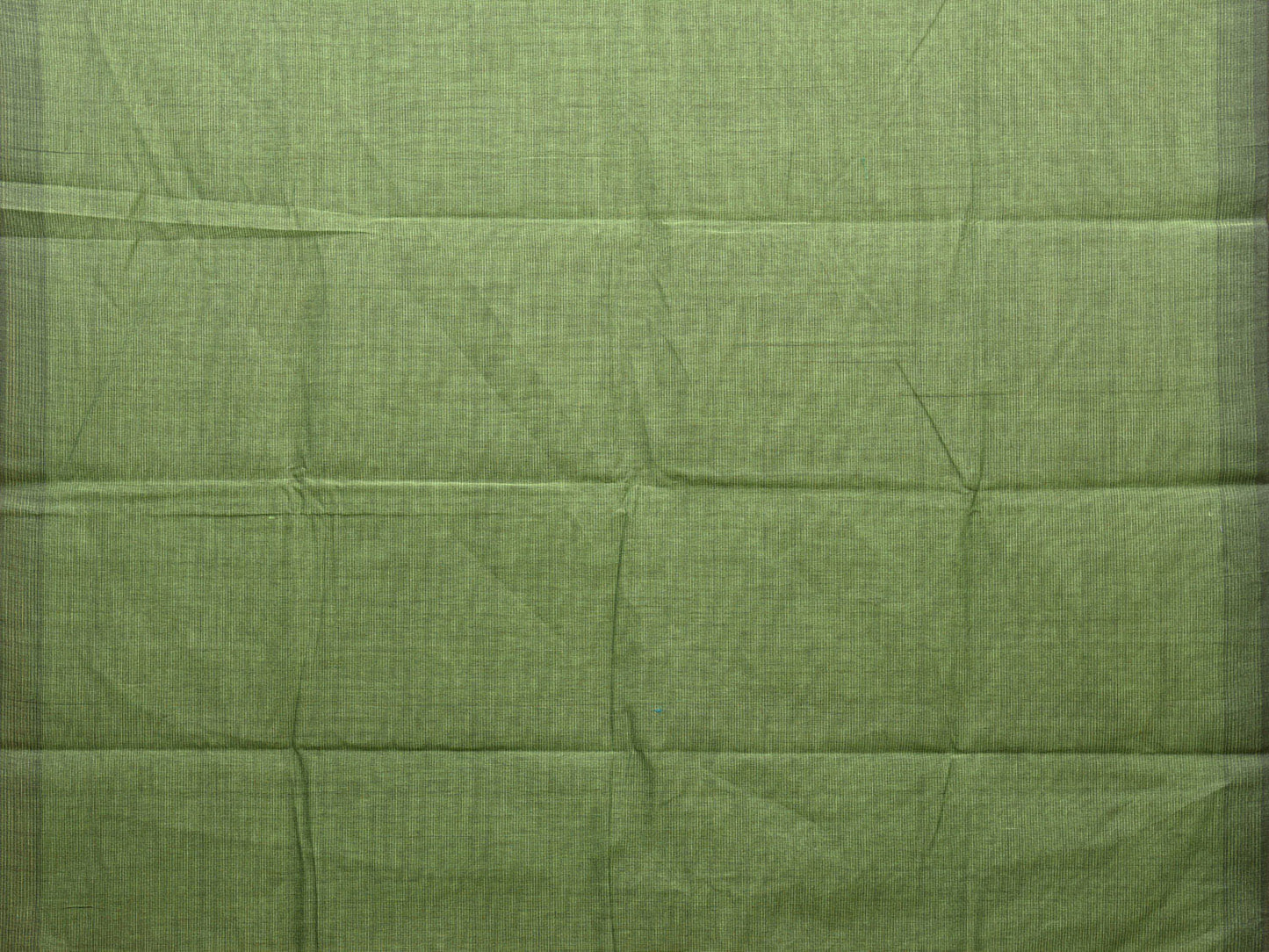 Green 80s Count Cotton Plain Saree with Strips Design No Blouse o0477