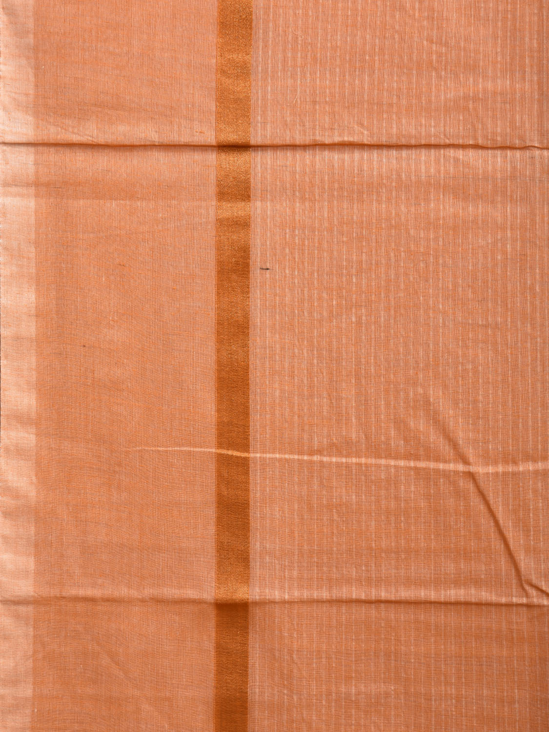 Cream Cotton Saree with Strips and One Side Ikat Border Design o0480