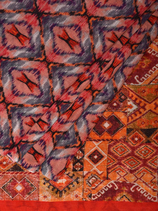 Multicolor Viscose Silk Saree with Ikat Print Design o0482