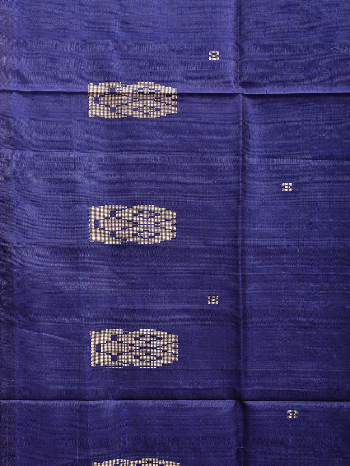 Dark Blue and Pink Banana Silk Saree with Small Buta and Contrast Pallu Design No Blouse o0490