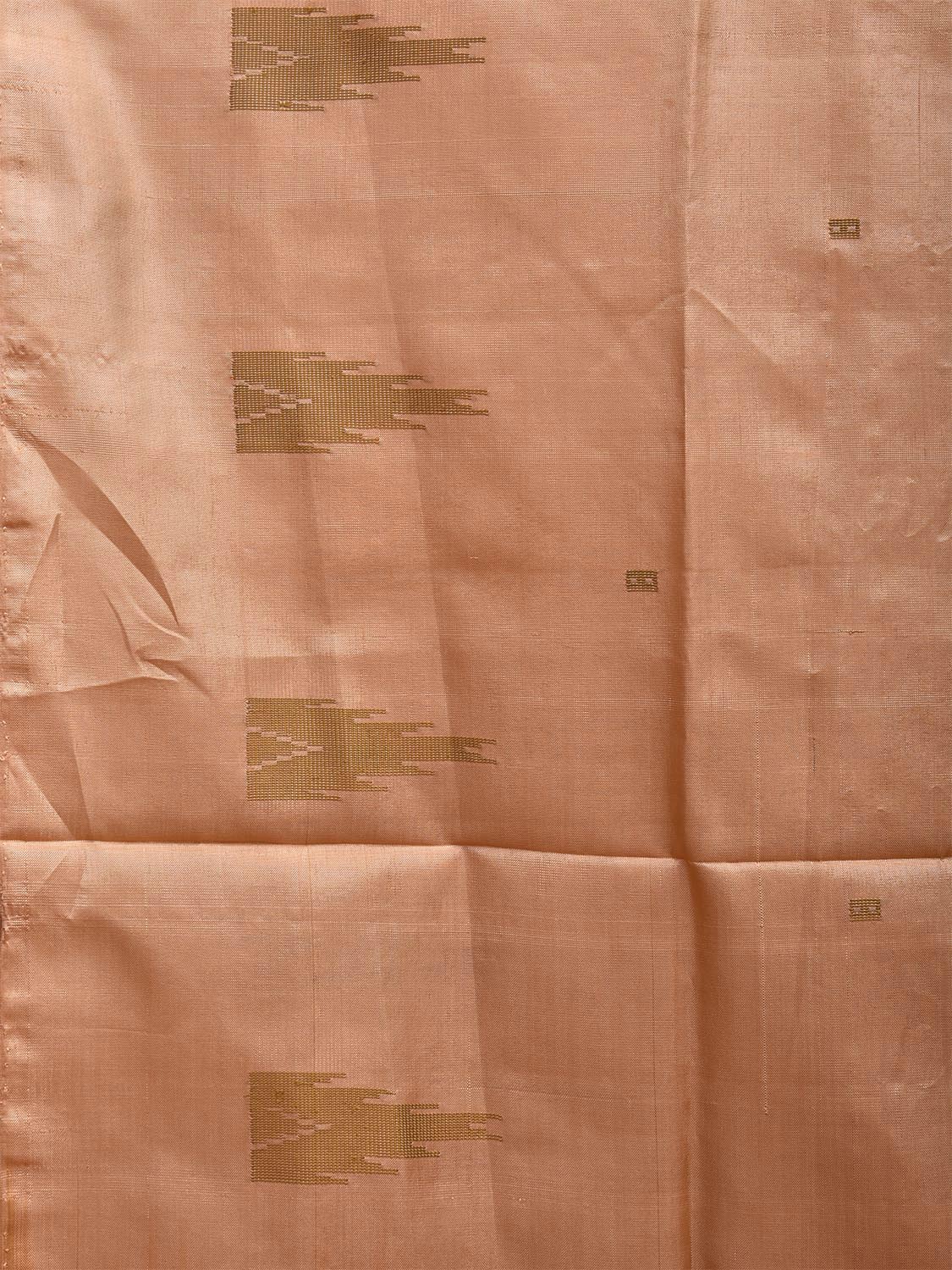 Cream and Olive Banana Silk Saree with Small Buta and Contrast Pallu Design No Blouse o0491