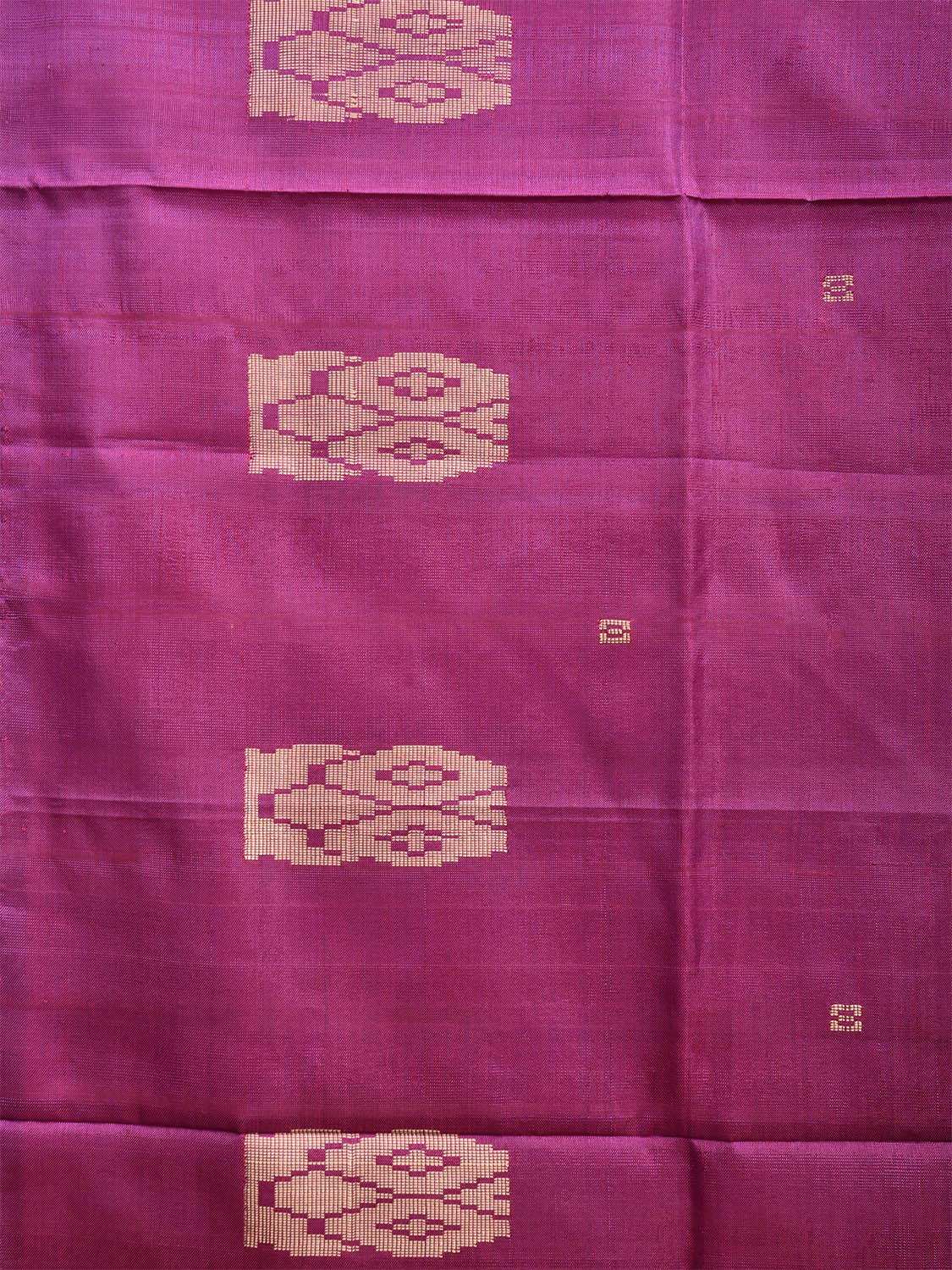 Purple and Cream Banana Silk Saree with Small Buta and Contrast Pallu Design No Blouse o0494
