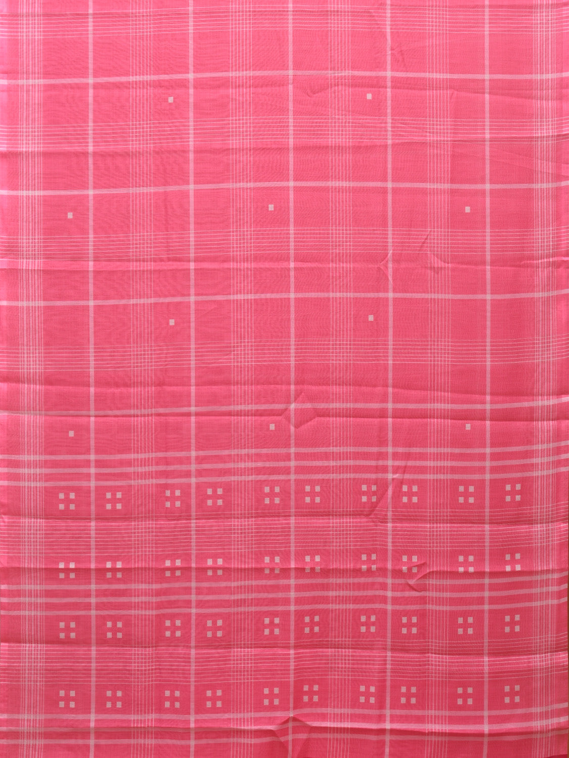 Baby Pink Venkatagiri Cotton Saree with Checks Digital Print Design o0504