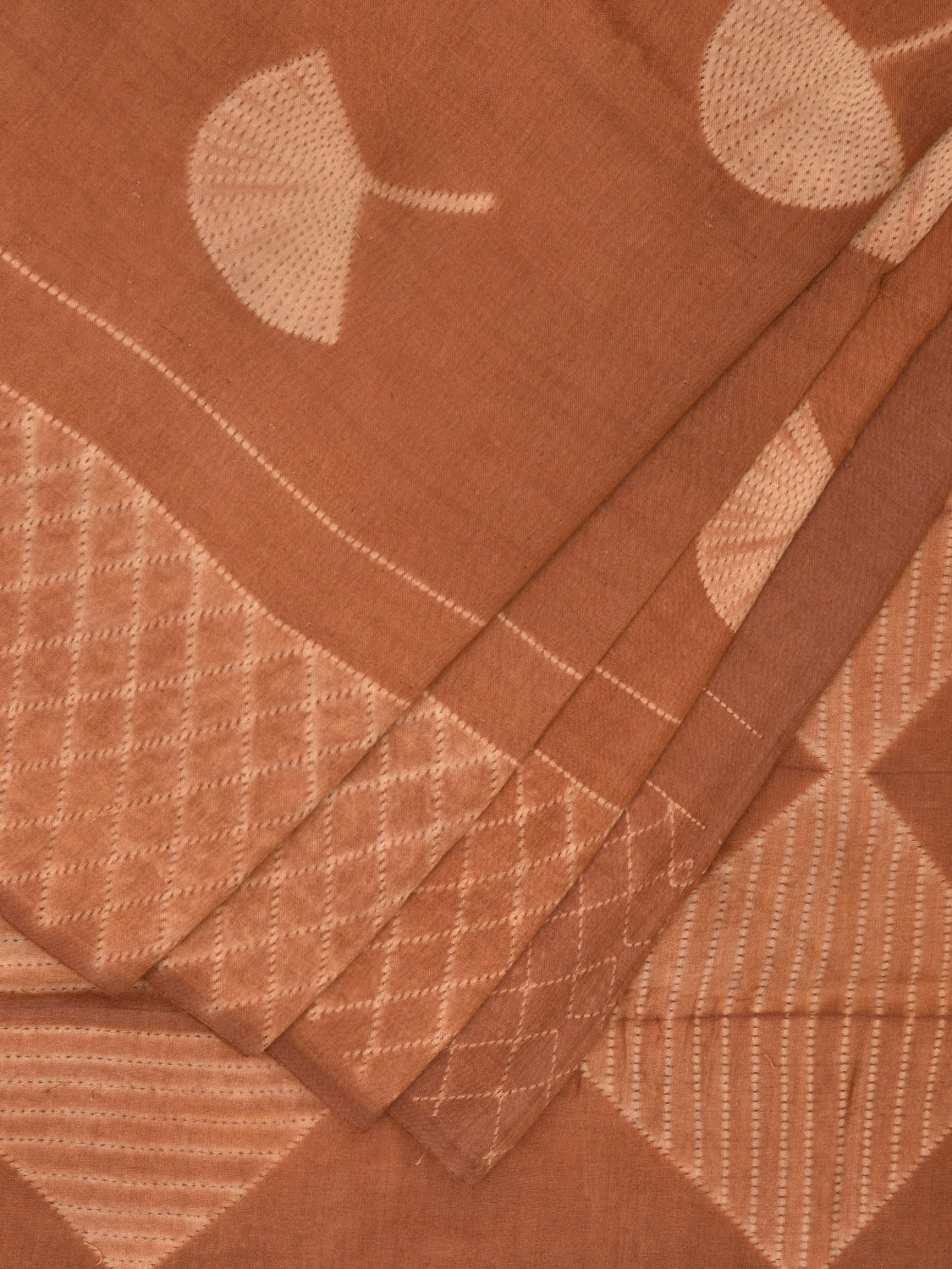 Fawn Shibori Cotton Silk Saree with Floral Buta and Grill Pallu Design No Blouse o0509