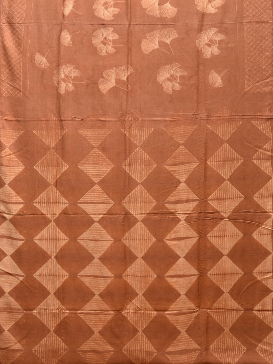 Fawn Shibori Cotton Silk Saree with Floral Buta and Grill Pallu Design No Blouse o0509