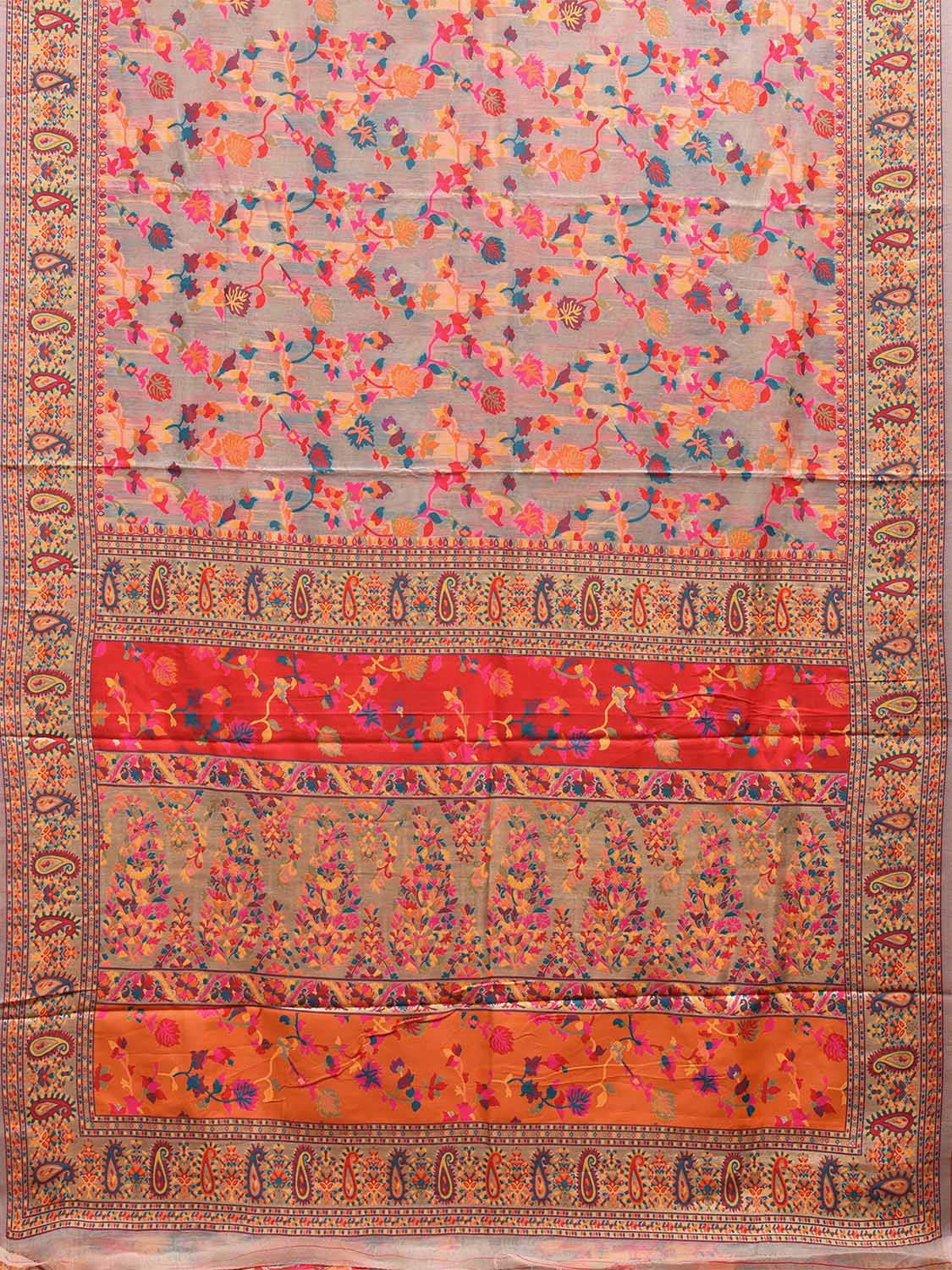 Multicolor Jacquard Cut Work Kashmiri Pashmina Design on Soft Modal Silk  o0513