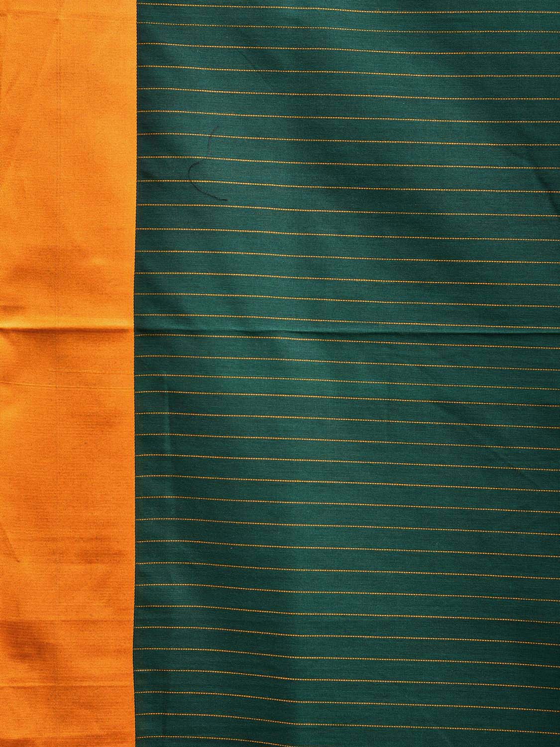 Green and Yellow ilkal Cotton Viscose Saree with Strips Design o0516
