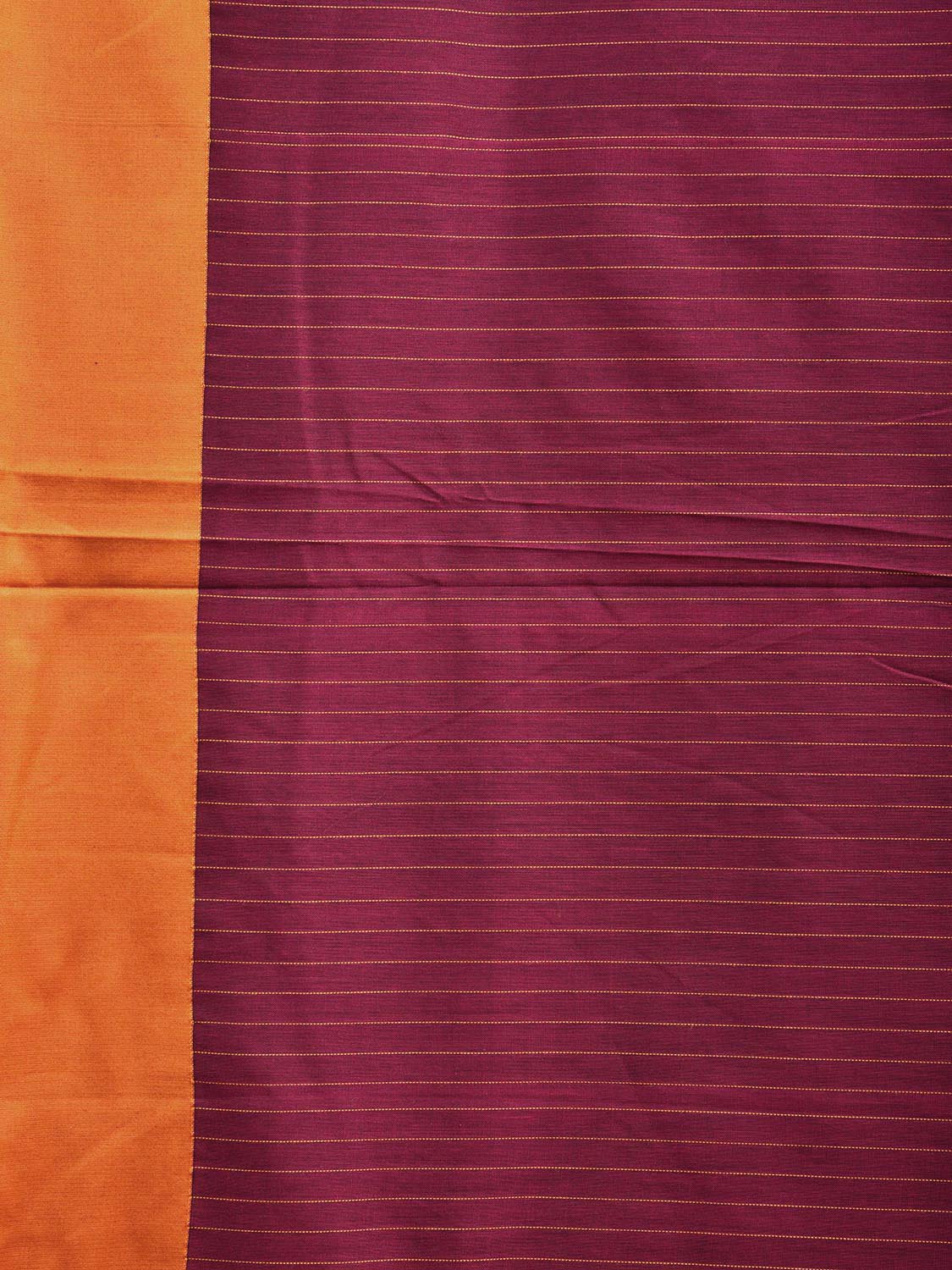 Magenta and Yellow ilkal Cotton Viscose Saree with Strips Design o0517