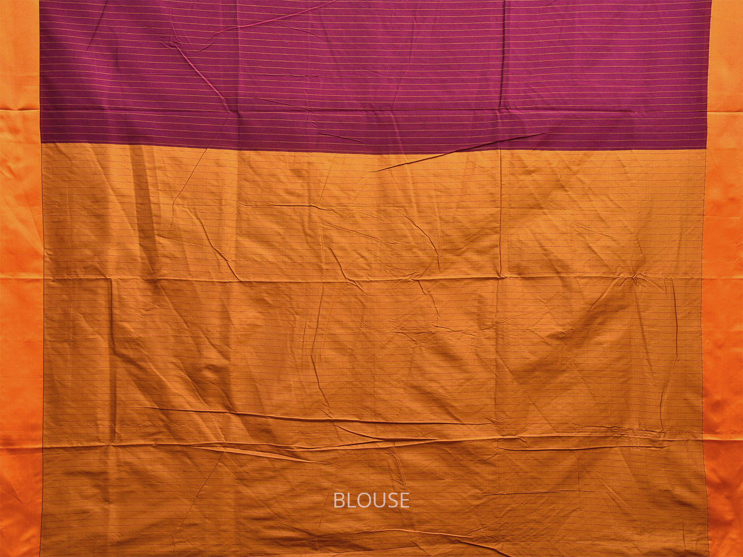 Magenta and Yellow ilkal Cotton Viscose Saree with Strips Design o0517