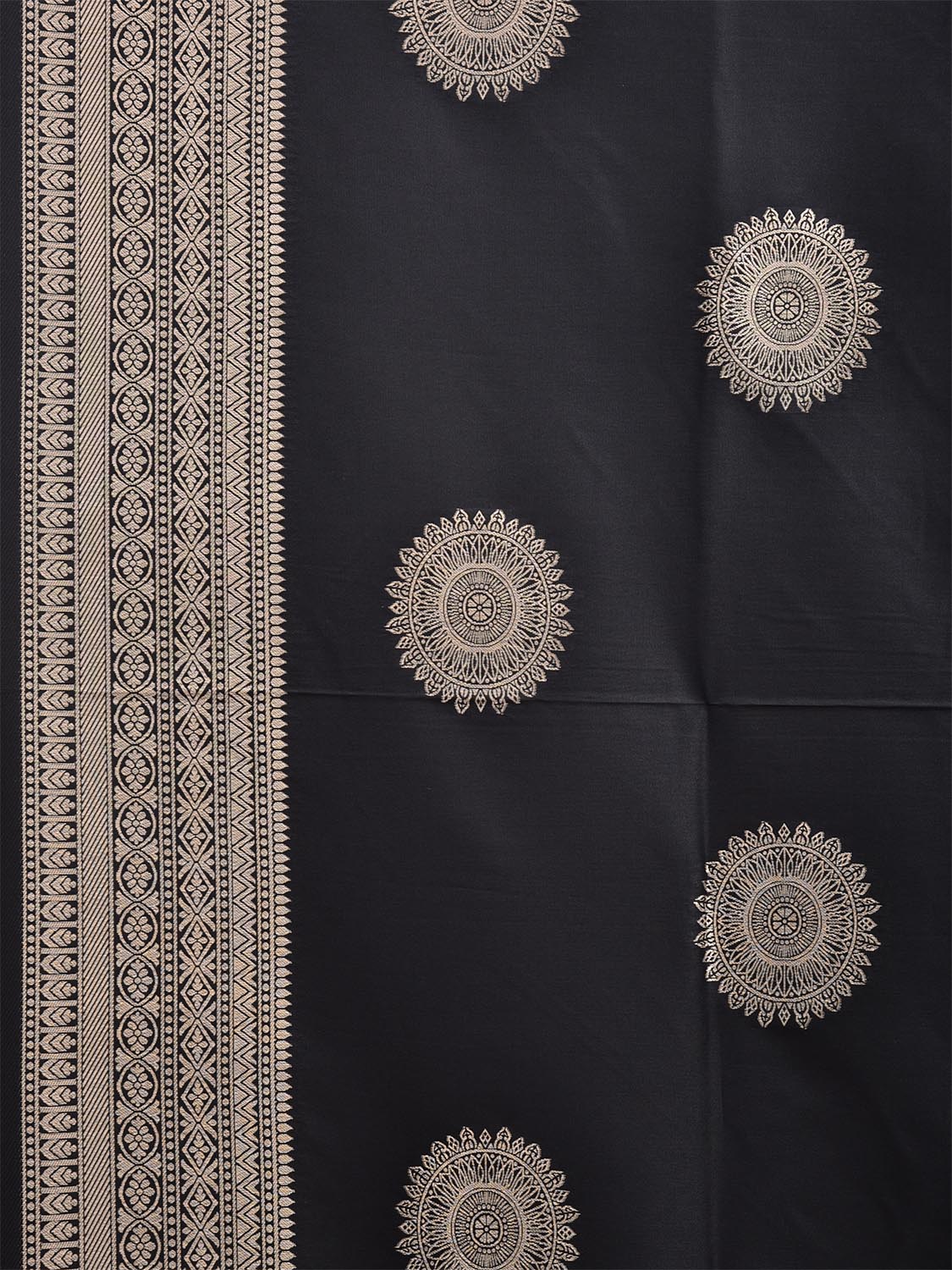Black and Blue Jacquard Viscose Silk Saree with Body Buta and Pallu Design o0596