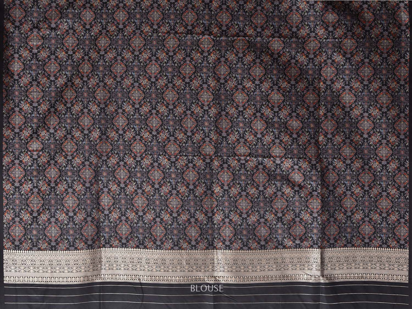 Black and Blue Jacquard Viscose Silk Saree with Body Buta and Pallu Design o0596