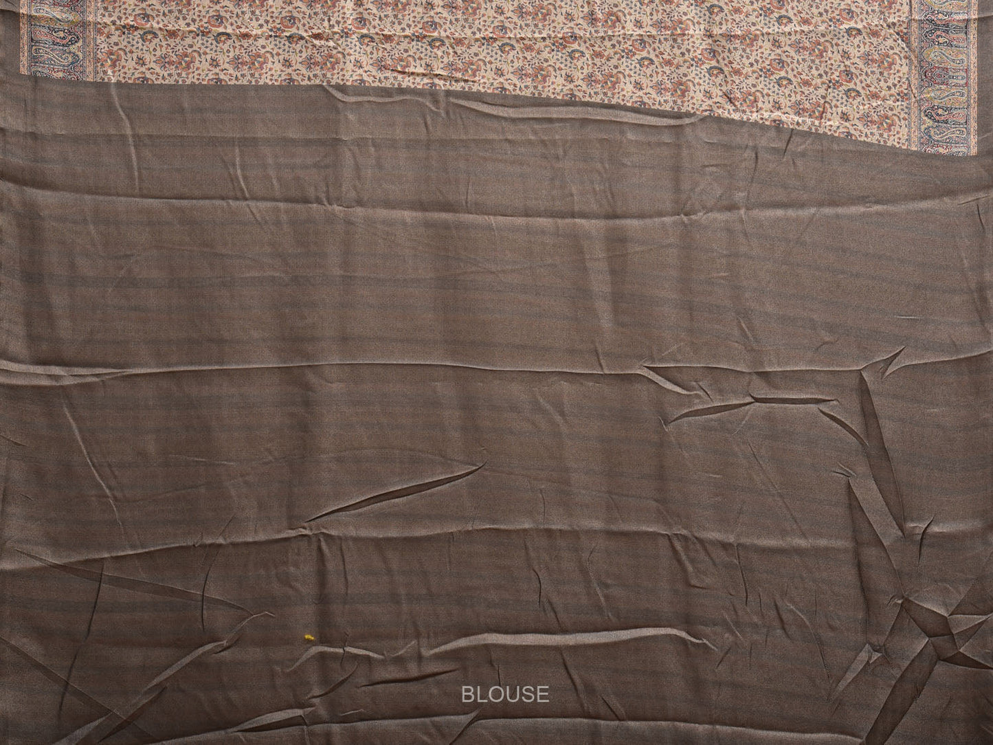 Cream Pashmina Print Viscose Saree with Floral Body and Pallu Design o0606