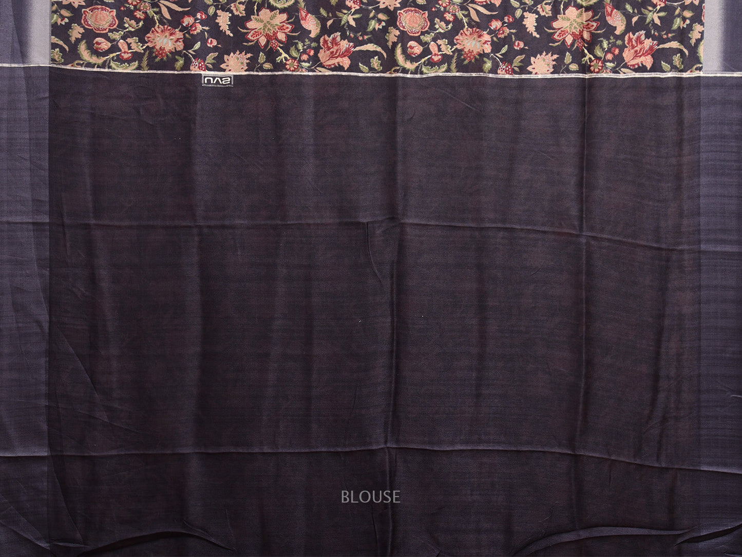 Black Digital Print Viscose Saree with Floral Body Design o0618