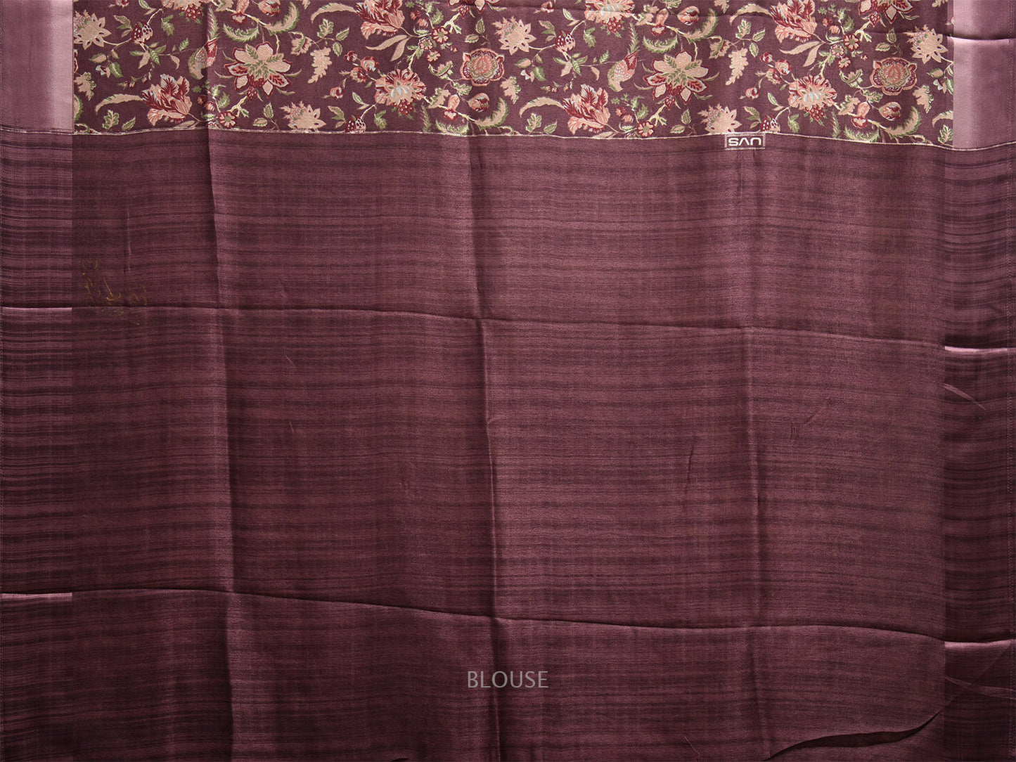 Dark Mauve Digital Print Viscose Saree with Floral Body Design o0621