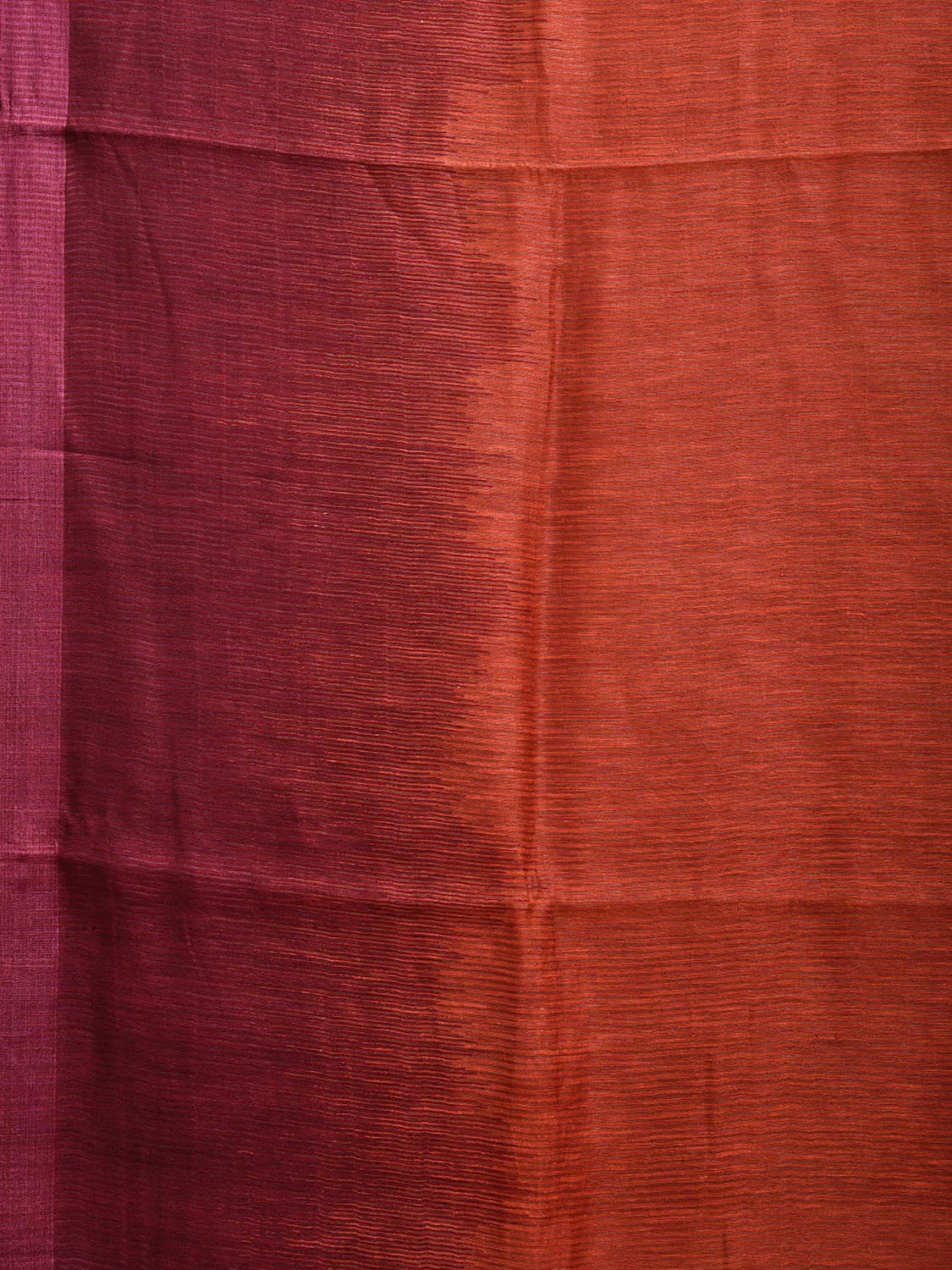 Orange and Maroon Tussar Silk Saree with Contrast Pallu Design o0634