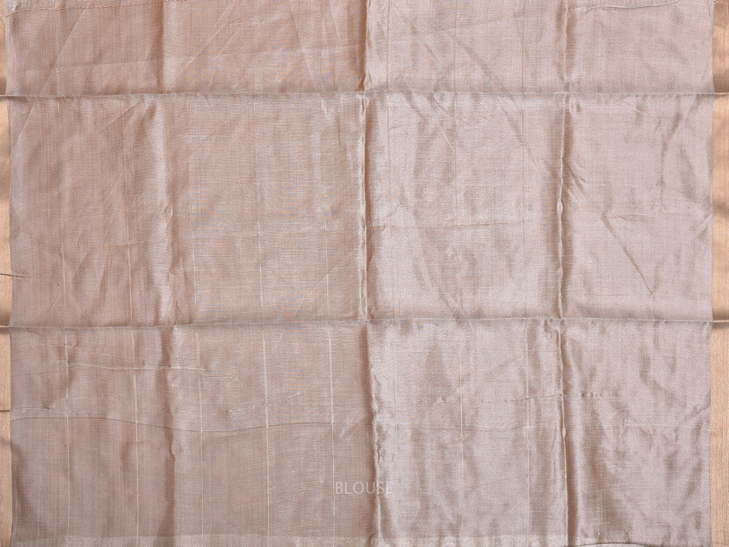 Cream Tussar Silk Saree with Checks and Body Buta Design o0637