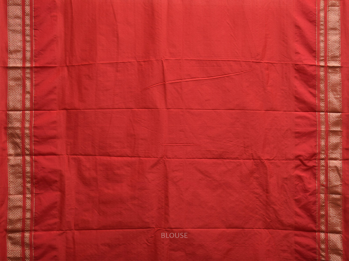 Cream and Red ilkal Viscose Saree with Temple Border and Checks Design o0685