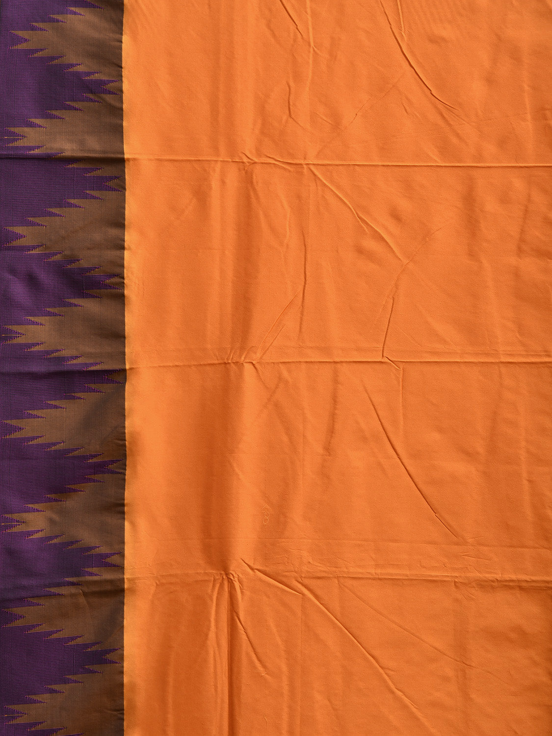 Orange and Purple ilkal Viscose Saree with Temple Border and Strips Pallu Design o0691