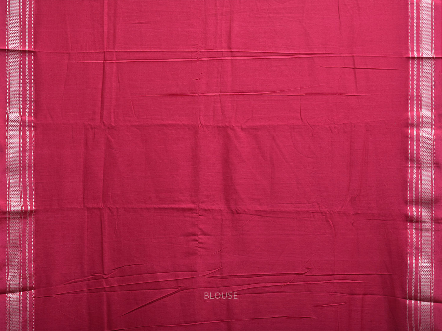 Pink ilkal Cotton Plain Saree with Strips Pallu Design o0692