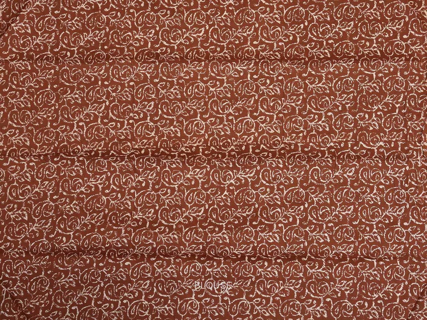 Grey and Brown Batik Print Cotton Saree with All Over Body and Pallu Design o0703