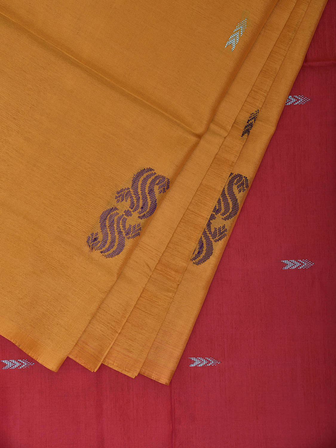 Yellow and Pink Green Banana Silk Saree with Small Buta Design o0708