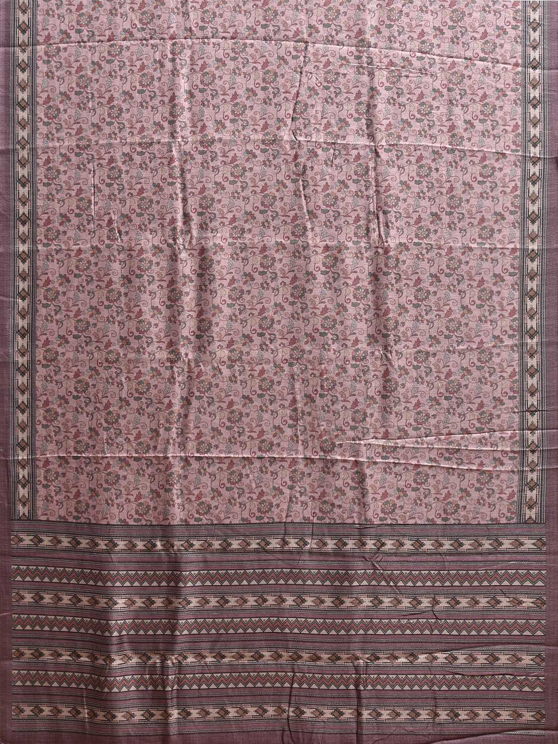 Light Pink Pashmina Print Viscose Saree with Floral Body Design o0723