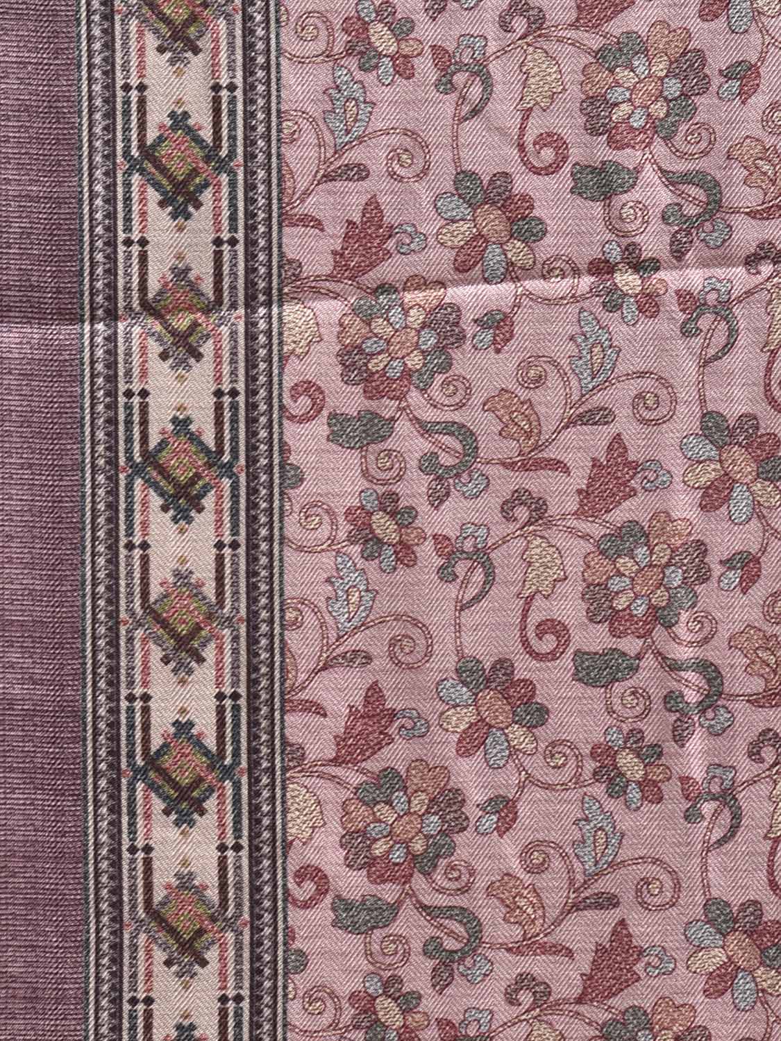 Light Pink Pashmina Print Viscose Saree with Floral Body Design o0723