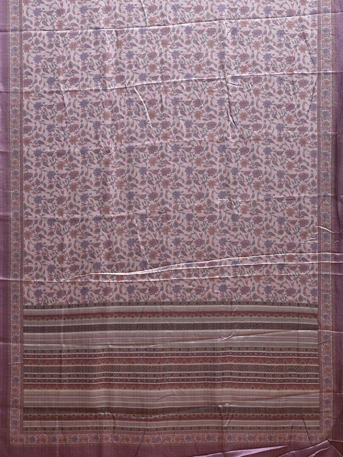 Light Pink Pashmina Print Viscose Saree with Floral Body Design o0727